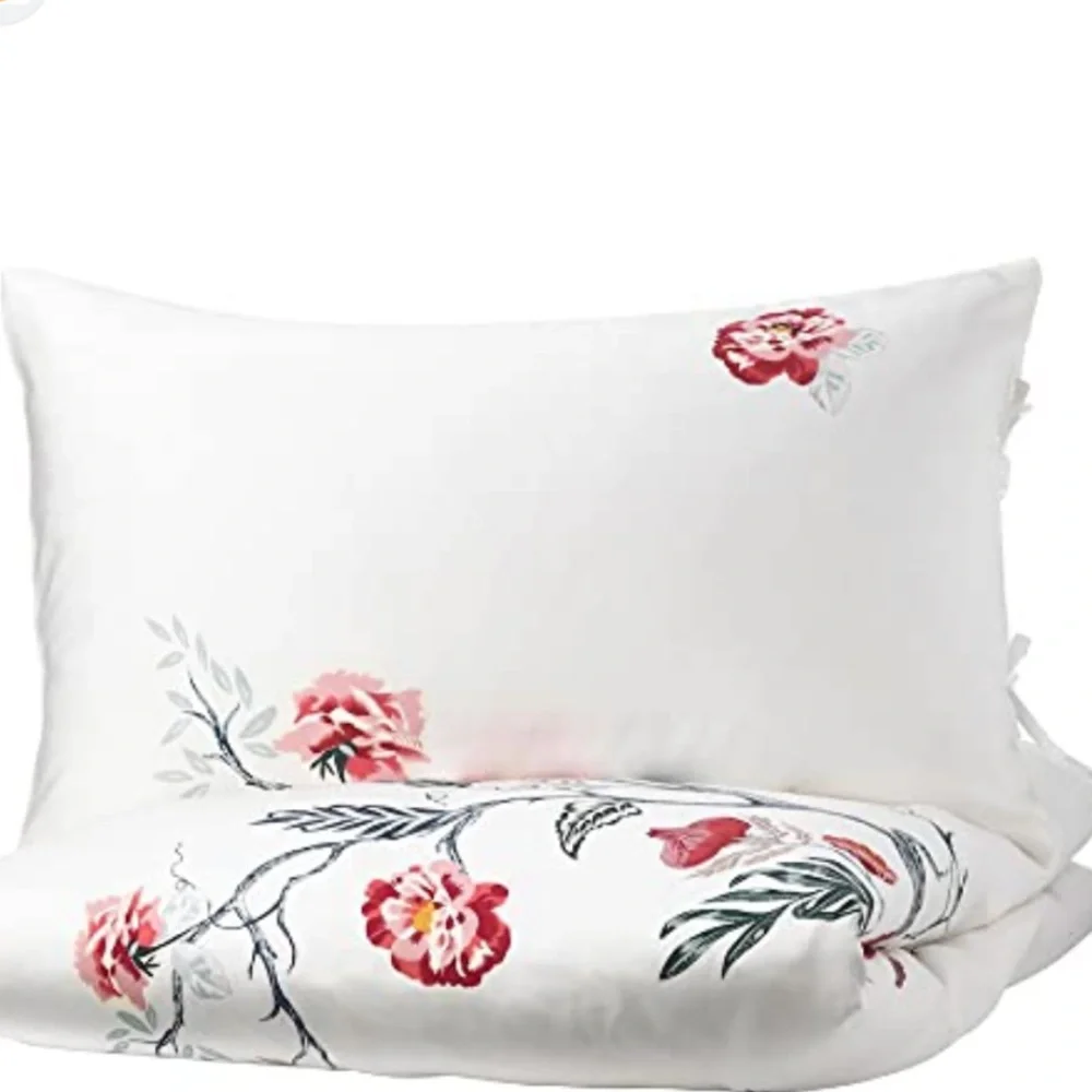 IKEA JATTELILJA FLORAL STANDARD PILLOWCASE PAIR LYCELL SOFT AS SILK NEW